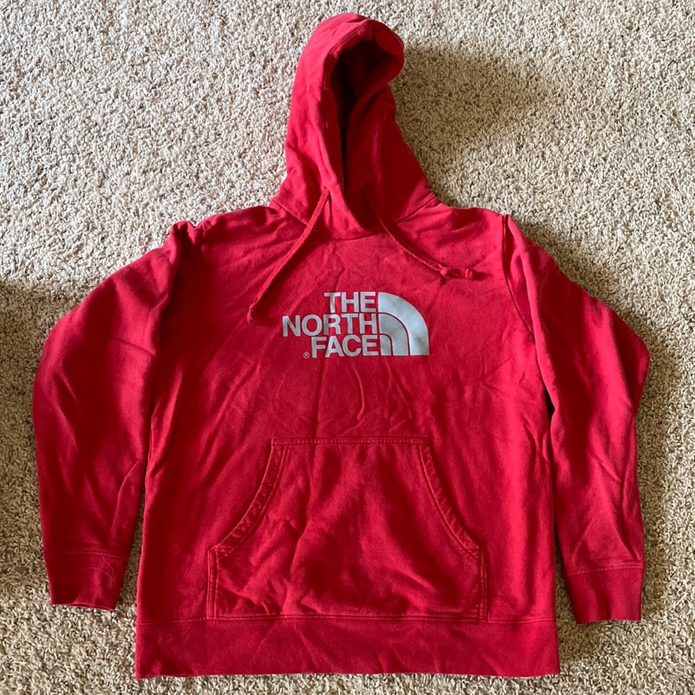 The North Face red hoodie size large